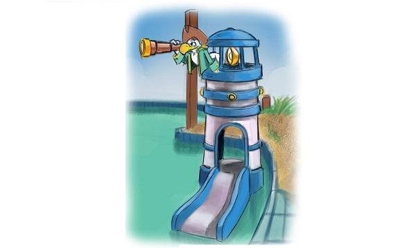 Glijden Door Vuurtoren Image