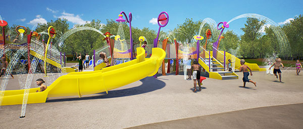 Spray Park Met Glijbaan