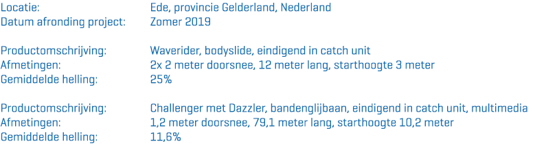 Productinformatie Referentiepagina Waterglijbaan De Peppel