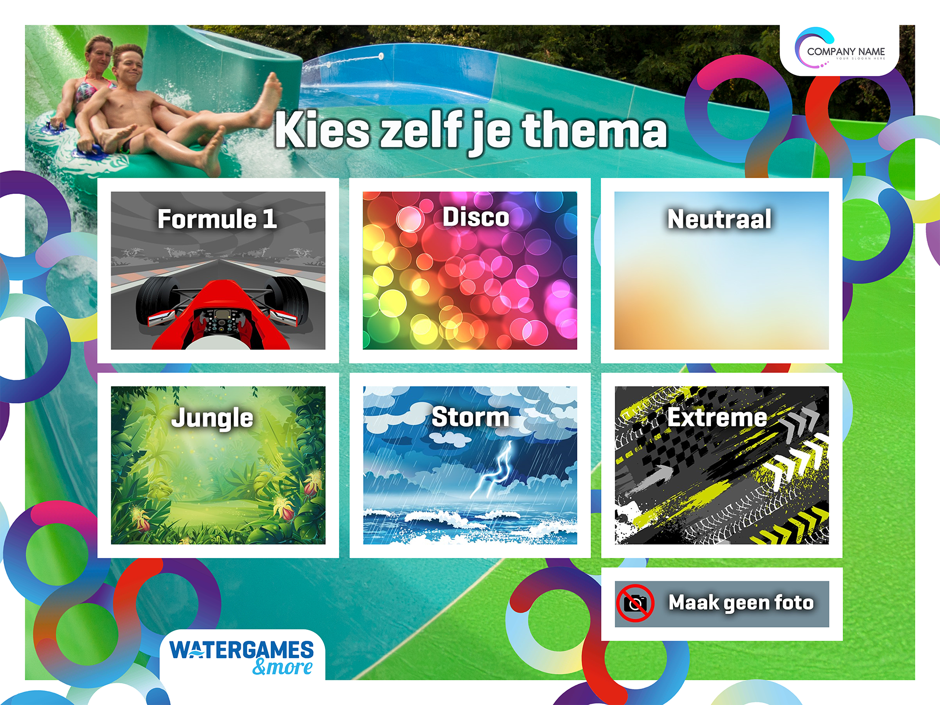 Watergames & More Theme Selection Pannel 6 Themes 1905px