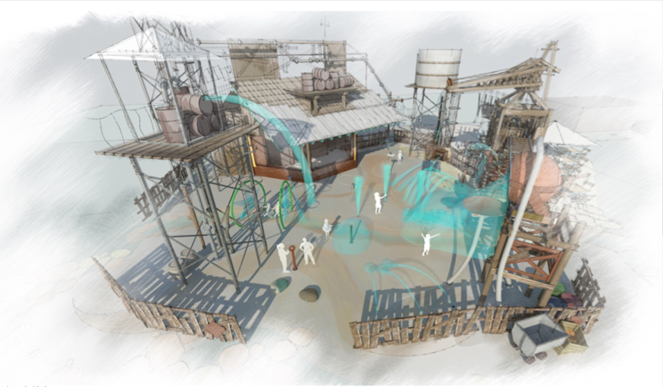 Watergames & More_Spray Park_Maatwerk_Familypark Compagnie des Alpes_Oostenrijk_render